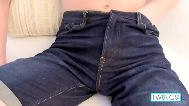 Shaved Cock Twink Angel Jerks His Dick Until Cumming On Himself!