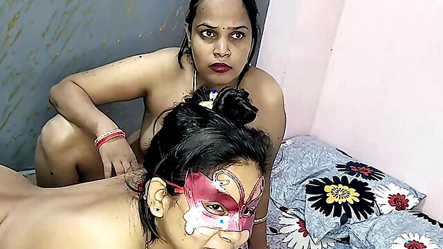 Pregnant And Wife Threesome, Desi Indian, Ass Licking, Creampie