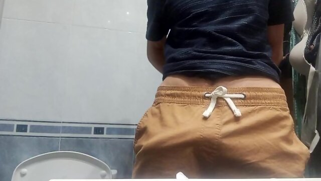 The Guy With The Huge Cock So Fat In His Pants, He Unloads It With 5 Jets Of Semen In The Air