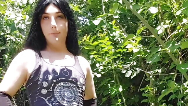 Crossdresser Outdoors, Ladyboy Cum Outdoors