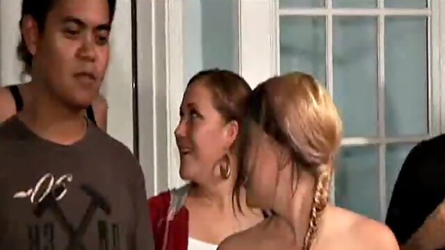 Frat party coed is fucked in missionary