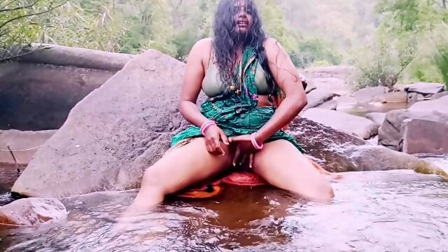 Indian bhabi outdoor waterfall bathing sex, telugu dirty talks, ఔటడూర్ తెలుగు సెక్స్ బూతులు