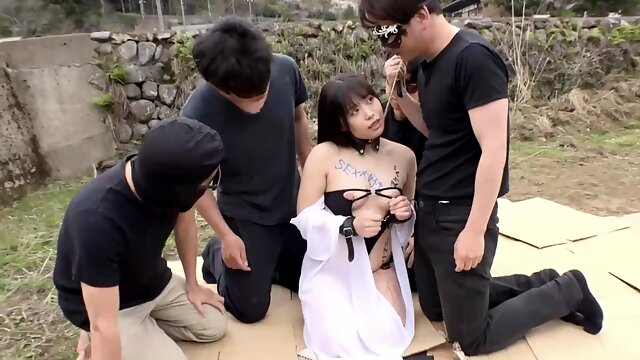 Japanese Submissive, Outdoor Japanese Gangbang, Gangbang Asian