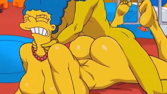 Marge Simpson assfucked in GYM locker room - Porn Cartoon