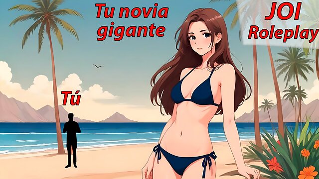 Audio Roleplay in Spanish.JOI hentai with a giant woman.