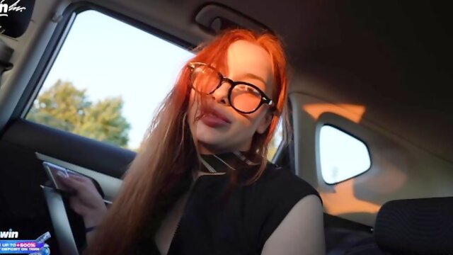 REDHEADED MODEL CANT WAIT TO SUCK COCK IN THE CAR _ NIGONIKA _ BESTPORN 2024