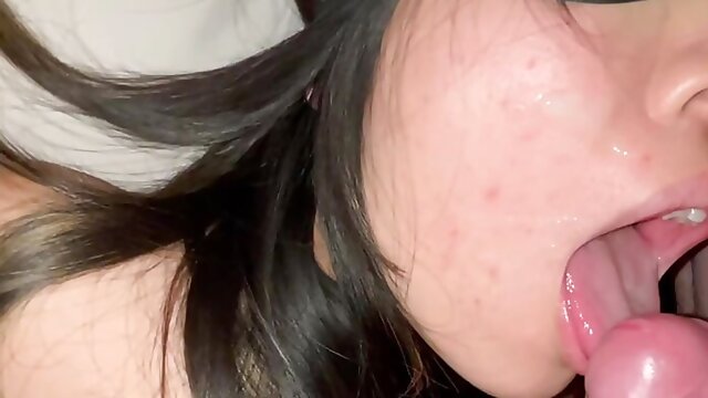 Submissive Korean girl blowjob, Prone bone and Facial