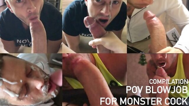 Pov Blowjob for Monster Cock Huge Facial Cumshots Compilation