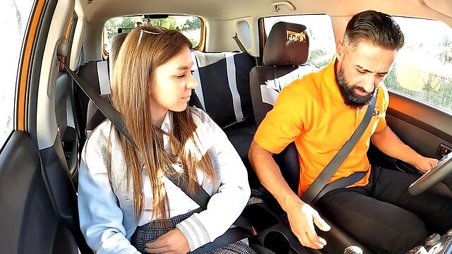 Driving student with tight gets fucked