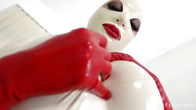 Latex Gloves Lesbian, Solo Latex Doll, Gyno