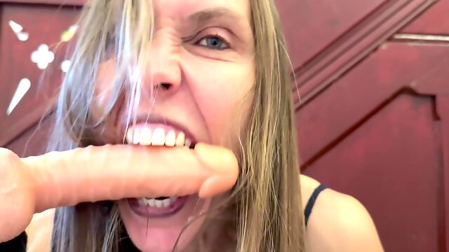 Cock Biting - Wild Dildo Biting Gnawing