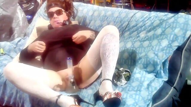 Crossdresser Smoking, Shemale, Faggot