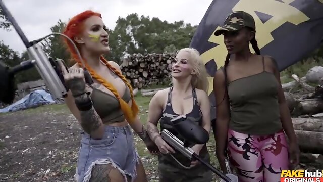 Original Cosplay Group sex - Paintballers Part 1 Sharing Cock of Max Deeds