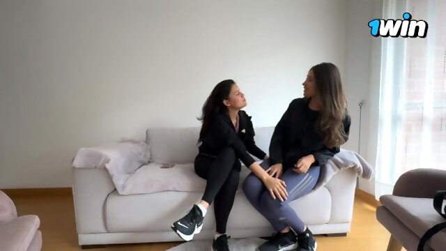 Paying my roommate the rent with lesbian sex