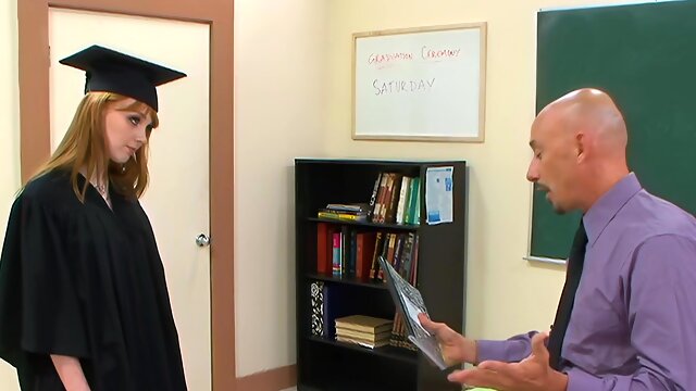 College girl fucks with her professor one more time before graduation