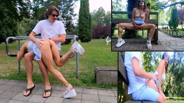 Mature Spanked, Park Bench, Risky, Spanked Fucked, Public Spanking