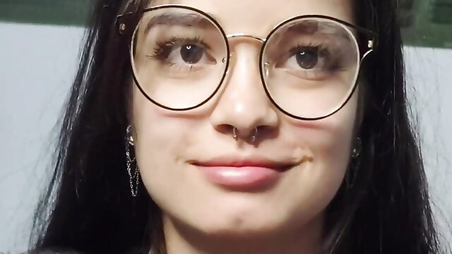 My nerdy face slut White Moon sucked my cock nice