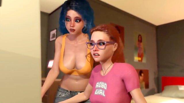 2 Horny Girls got Dicks and Started Fucking! three dimensional futanari Story