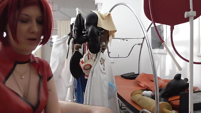 Fetish Nurse Give Patiant Prostata Handjob and Get Licked on Medical Chai