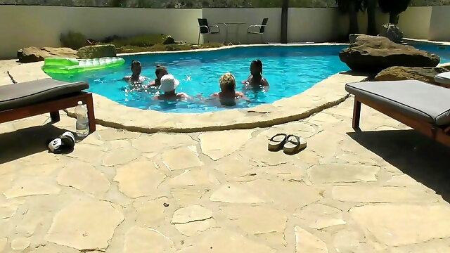 Mature Orgy Pool, Pool Party, Underwater Blowjob, Pool Mom, Spanish