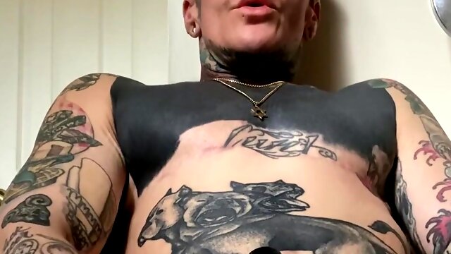 Pounding my cock-squeezing slot & deep-throating my fat nub! Lior Dandy, Muscle Mom, Inked Butch Dyke