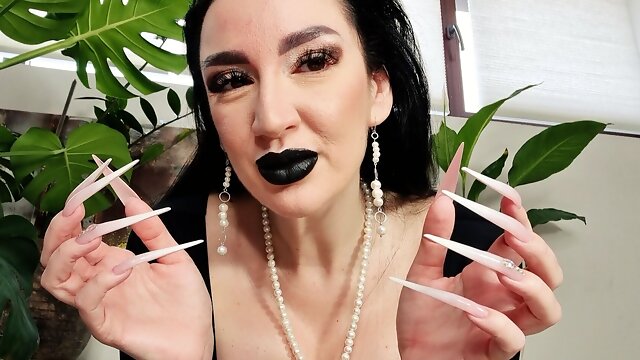 Lipstick Fetish, Long Nails, Financial Domination, Black Lipstick