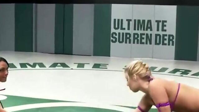 Blond Amazon Destroy & Humiliates Sexy Hawaiian On The Matfinger Fucking During The Wrestling