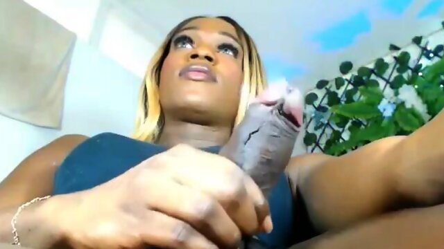 Ebony Solo Dildo, Femboy Jerking