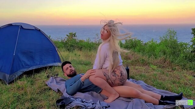 Camping Sex, Risky, Blonde, Amateur, Beach