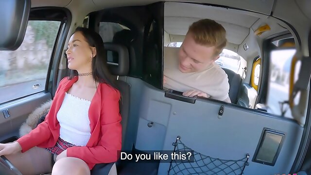 Zuzu Sweet wearing nylon stockings sucking a dick in a car