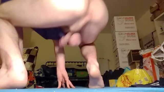 Boy showing ass, balls and cock