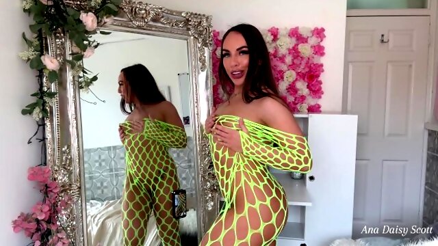 4k TRANSPARENT Fishnet Body Stocking TRY ON HAUL with Mirror View   Ana Daisy TRY ON