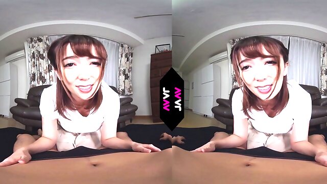 Sexually aroused asian hussy horny VR scene