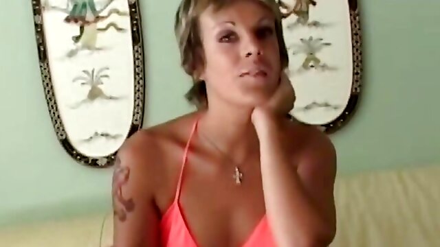 Short Hair and Small Tits MILF Loves Fingering the Pussy While Fucked in the Ass