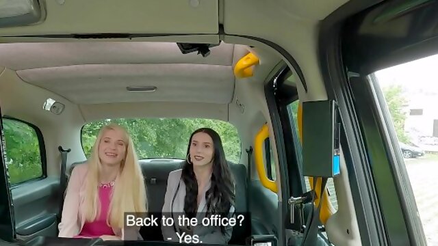 Fake Taxi Two sexy horny babes give the taxi driver a pity fuck