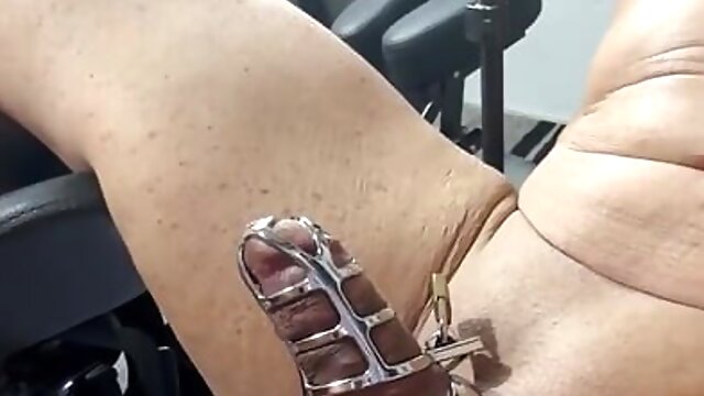 My Strap on Stories - I Make Him Cum Thru a Cage Before I Suck Him off & Swallow His Cum. POV 3