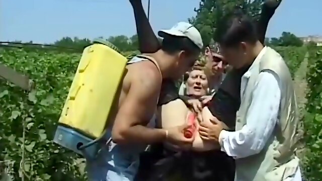 Horny Gilf Slut Gets Screwed By A Couple Of Guys Outdoors