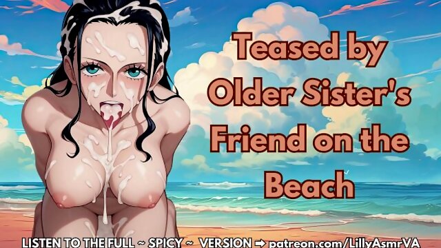 Teased by older sisters friend on the beach  SOUND PORN  English ASMR