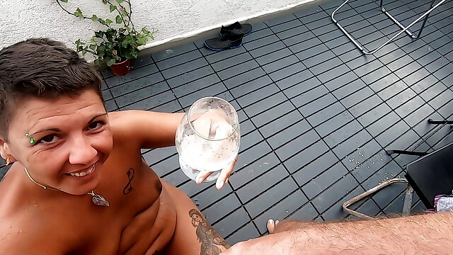 Piss In Mouth, Outdoor, Swallow, Short Hair