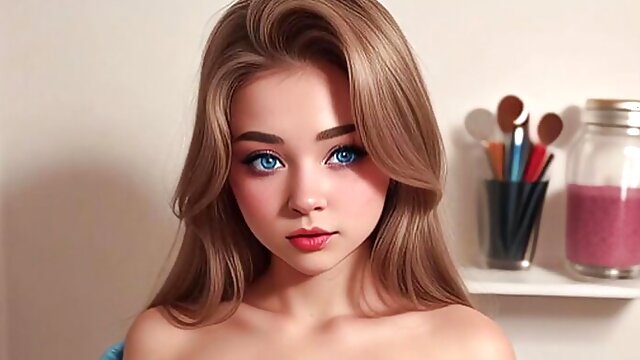 Cute Teen 3d, Flashing Her, Animation