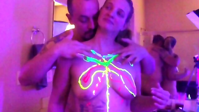 Body Painting In The Black Light