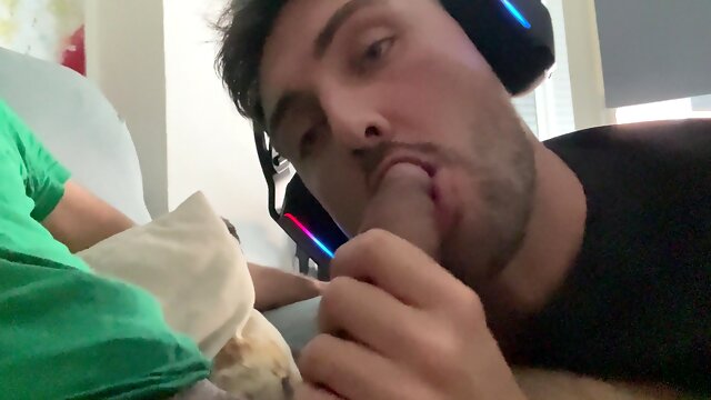 We Were Playing Computer And He Sucked My Cock Until I Came