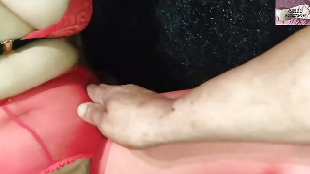 Nylon Footjob, Pantyhose Feet, Handjob