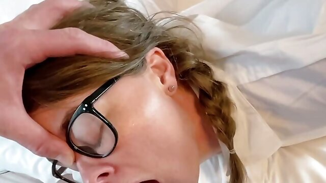 Boss Called Hot Glasses Secretary Home When Alone and Fucked Her Hardcore