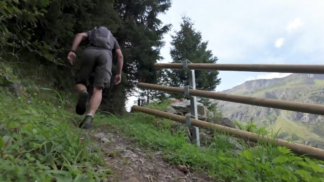 I jerk off in a treehouse on a hike in the Austrian Alps