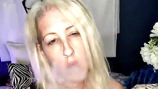 Mature Solo Orgasm, Nipples, Smoking