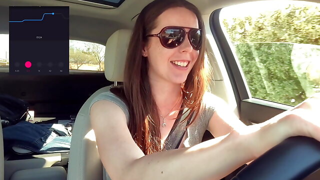 Driving Car, Lush Lovense Orgasm, Drive Thru, Embarassed