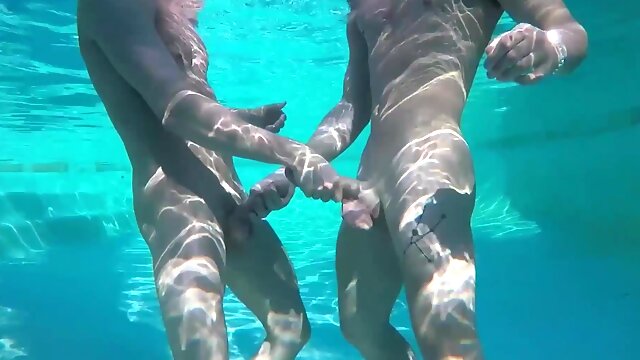 Strung Up Jocks Johnny Ford and Austin X public nail by a pool and underwater