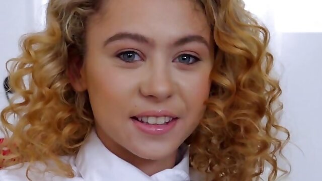 Curly-Haired Allie Addison Is a Flat, Tiny Teen Fuck Doll