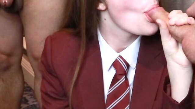 School Uniform, British, Swallow, Bukkake